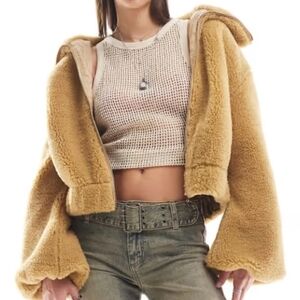 Free People Borg fluffy bomber jacket